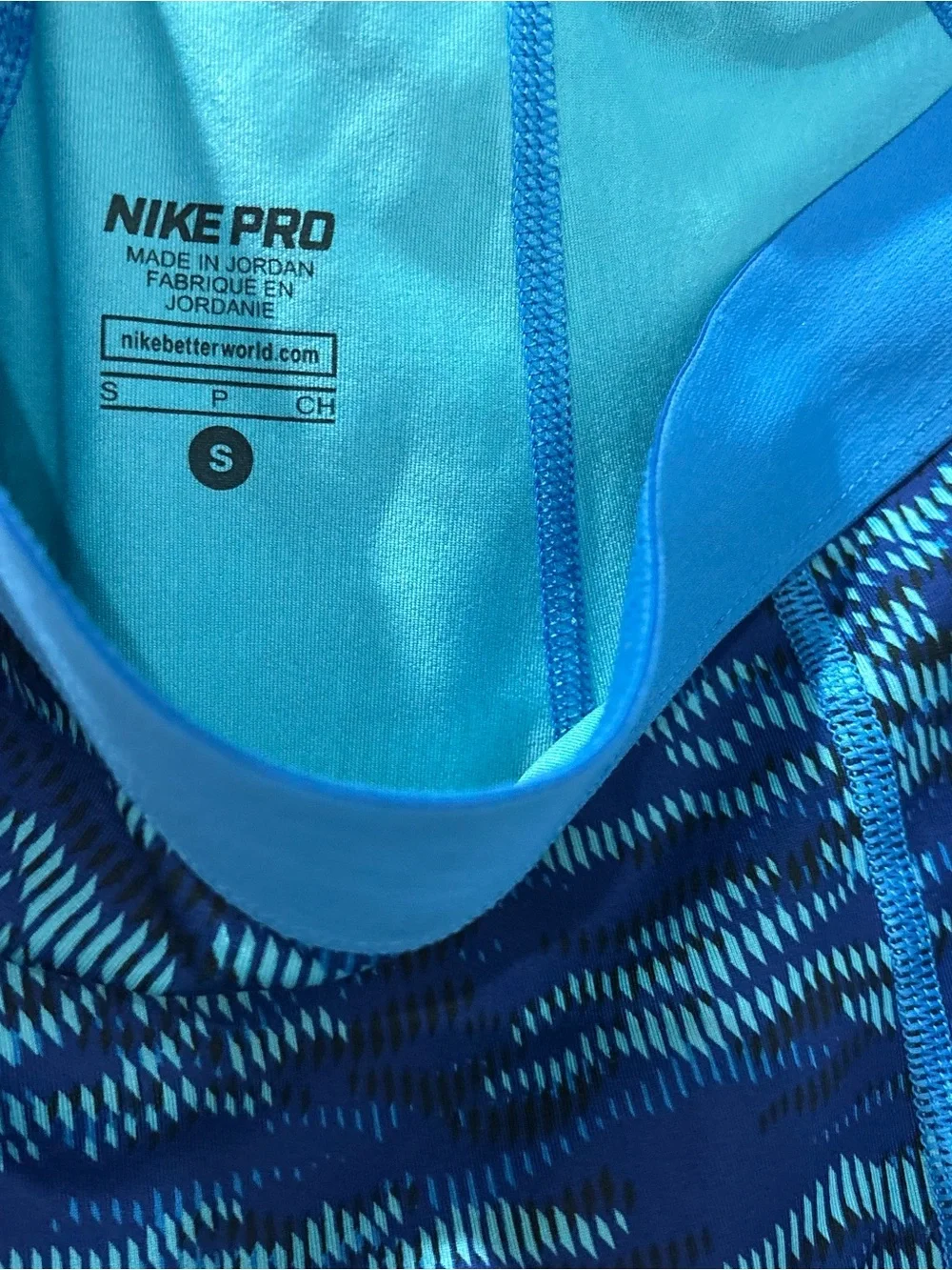 NikePro Blue Patterned Training Leggings